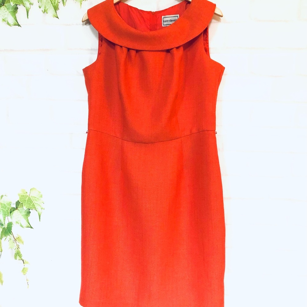 PLUS Karin Stevens Orange Midi Dress